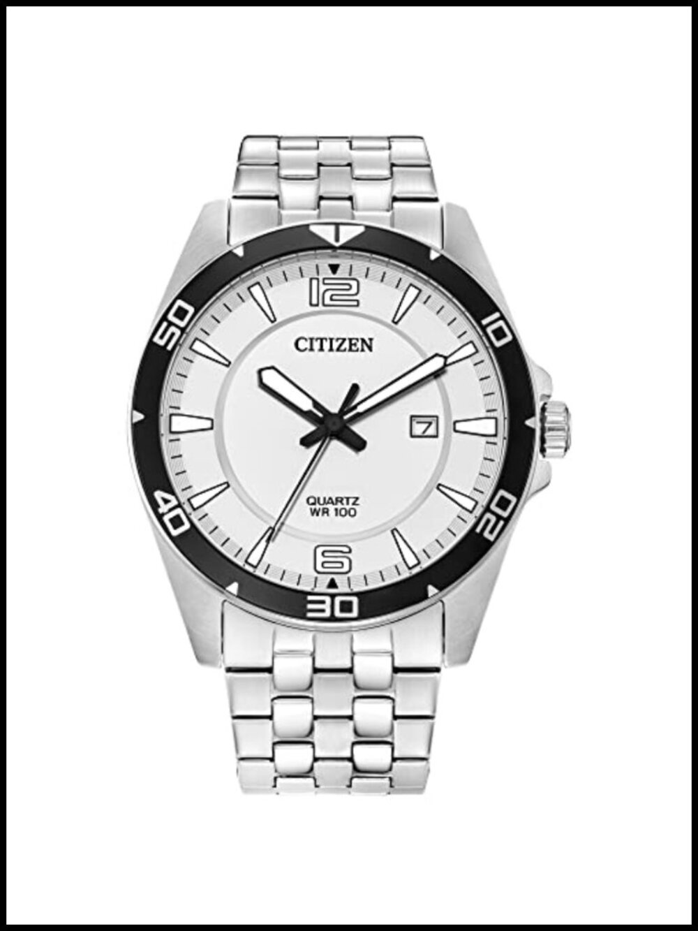 Citizen Quartz Men's Watch Stainless Steel Bracelet 100M Water Resistant 42mm
